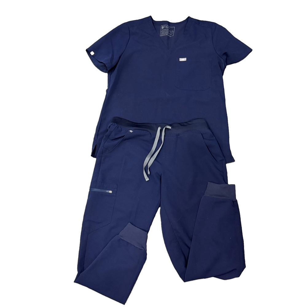 FIGS Technical Collection Womens Medium Navy Blue Scrub Set Zamora W18SW2005